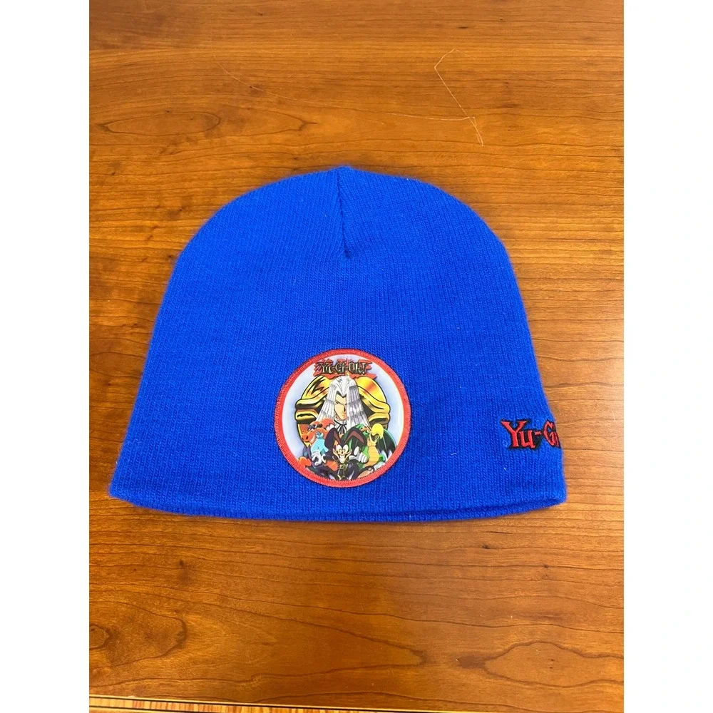 Vintage Yu-Gi-Oh Beanie Hat Blue Kids Its Time To Duel Pegasus Anime 1996 Y2K